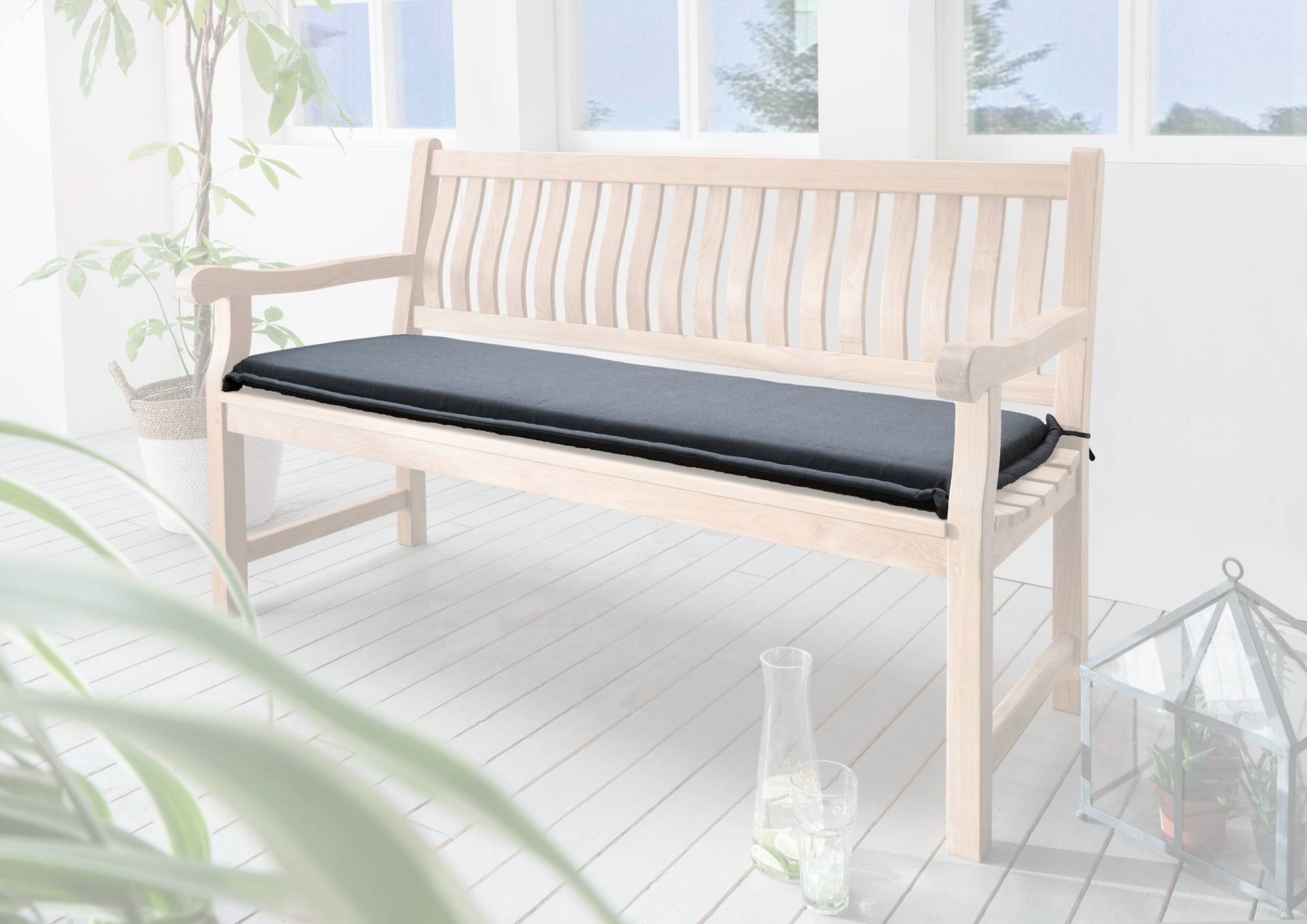 Polster für Gartenbänke in verschiedenen Größen 170 cm Grau