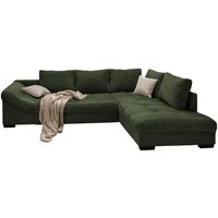 Eckcouch mit Schlaffunktion Cord Grün 202 x 298 cm ALVITO