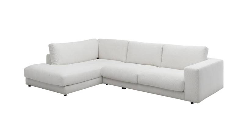 Polsterecke HIGH END ca. 325x224cm in Stoff Feincord weiß
