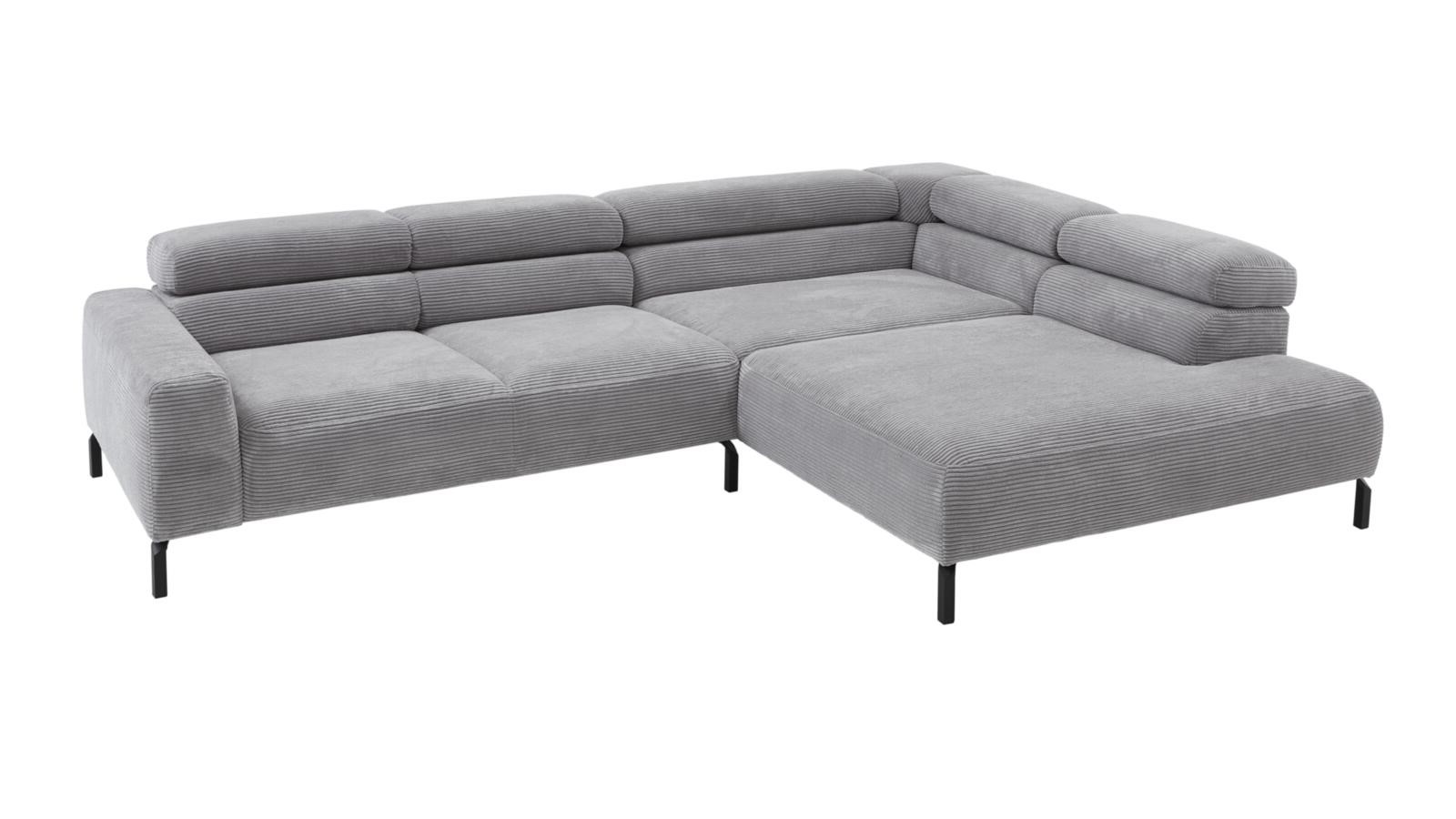 Polsterecke SPRING ca. 276x219cm in Stoff Cord grey