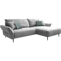 Eckcouch Grau Silber 260 x 178 cm VANILLA