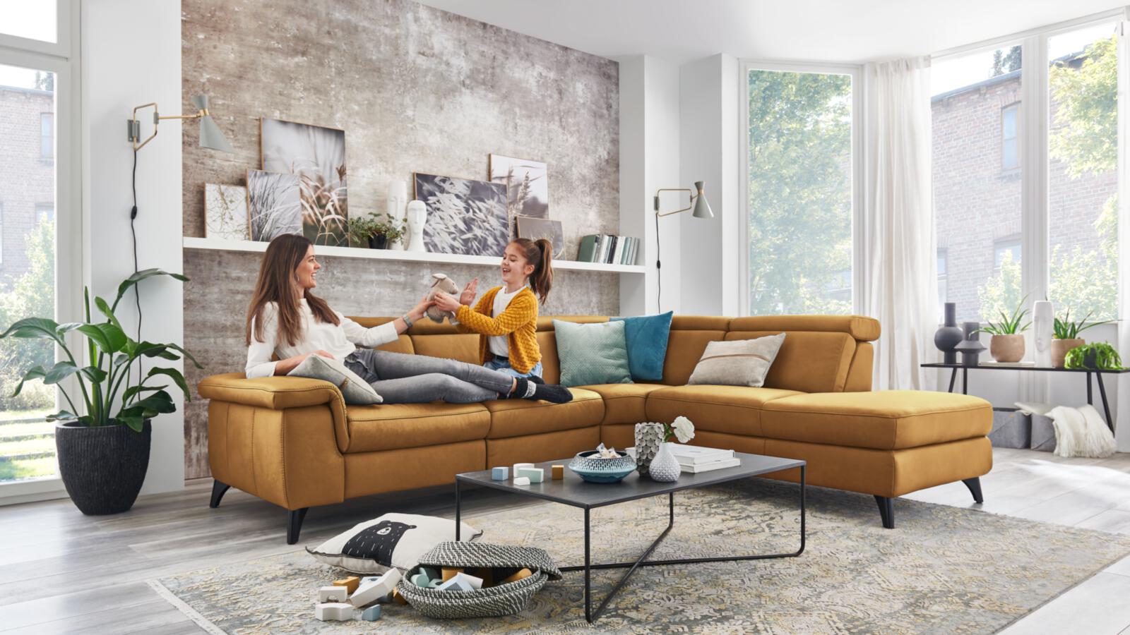 Polstereckgruppe RELAXA 6.0 PLUS PSG XC ZR 169134 254 ca. B276 H81 T239 cm in Leder Punch curry Polstereckgruppe RELAXA 6.0 PLUS PSG XC ZR 169134 254 ca. B276 H81 T239 cm in Leder Punch curry