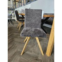 Polsterstuhl CORTINA 2er Set Anthrazit / Eiche natur lackiert