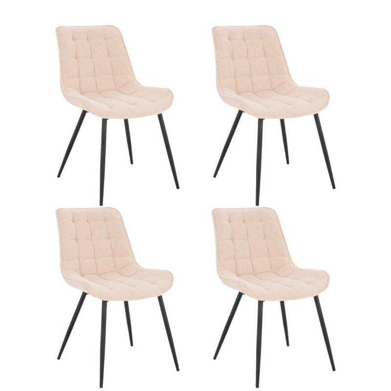 Polsterstuhl Esszimmer 4er Set IKALO – Cord Creme
