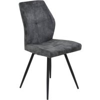 Polsterstuhl drehbar 1 Stück Metallgestell Schwarz / Velvet Vintage Anthrazit