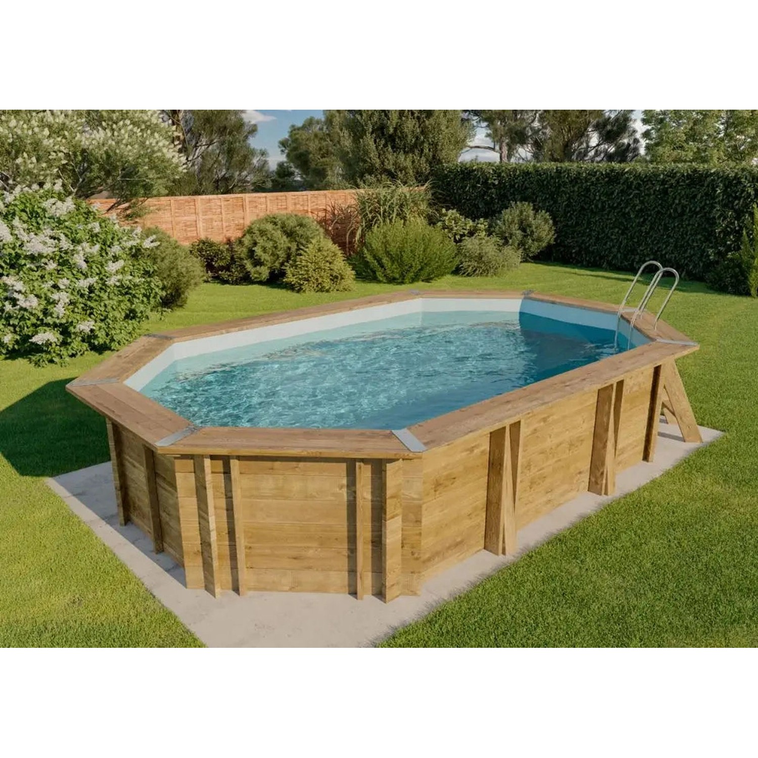 Poolcrew Holz Pool Bahamas Folie (0,6 mm) 436 x 336 x 119 cm von Poolcrew