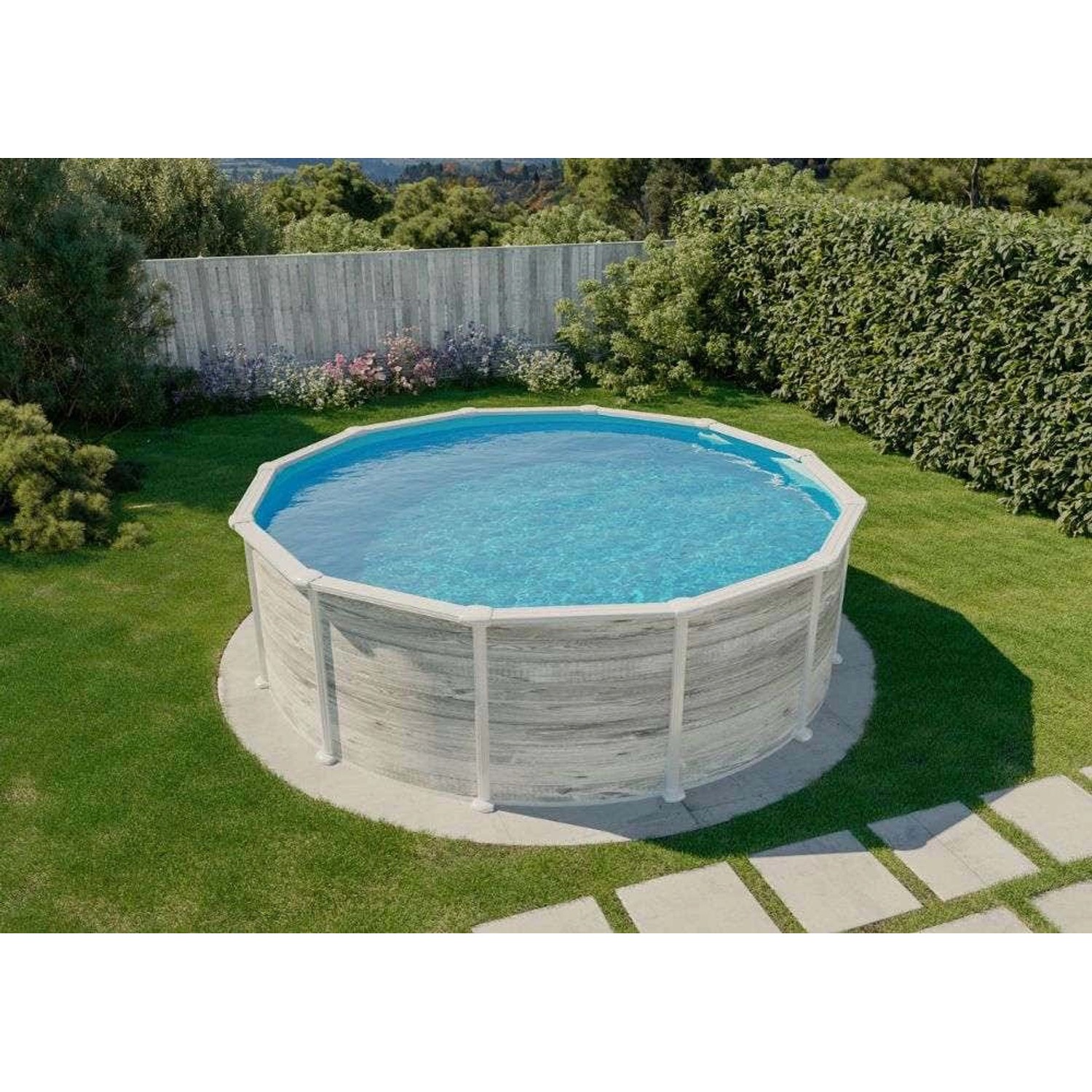 Poolcrew Stahlwand Pool Lolland Folie (0,4 mm) Ø 550 x 132 cm von Poolcrew