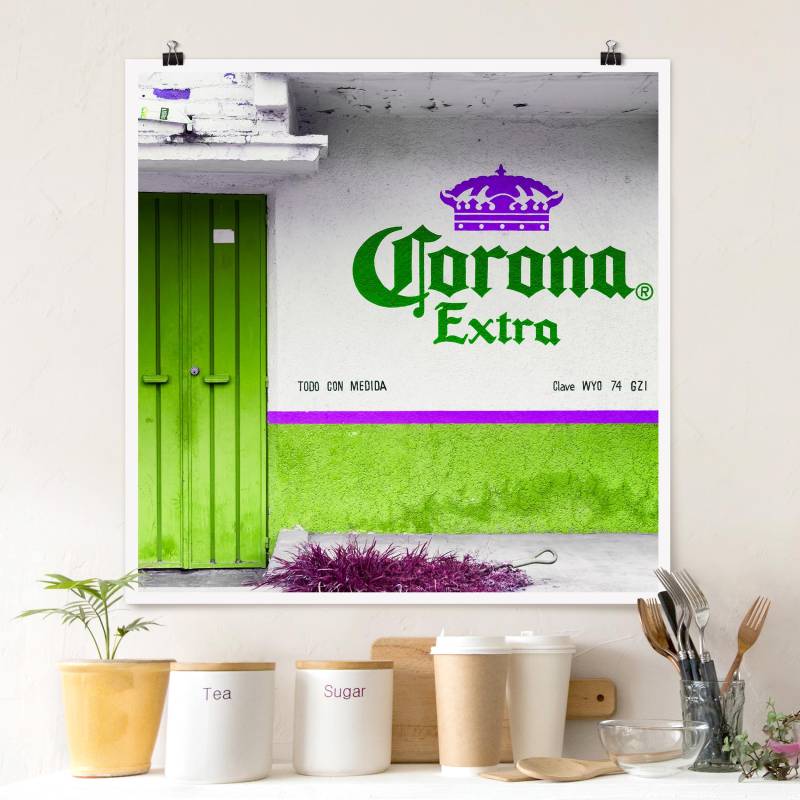 Poster - Quadrat Corona Extra Grün