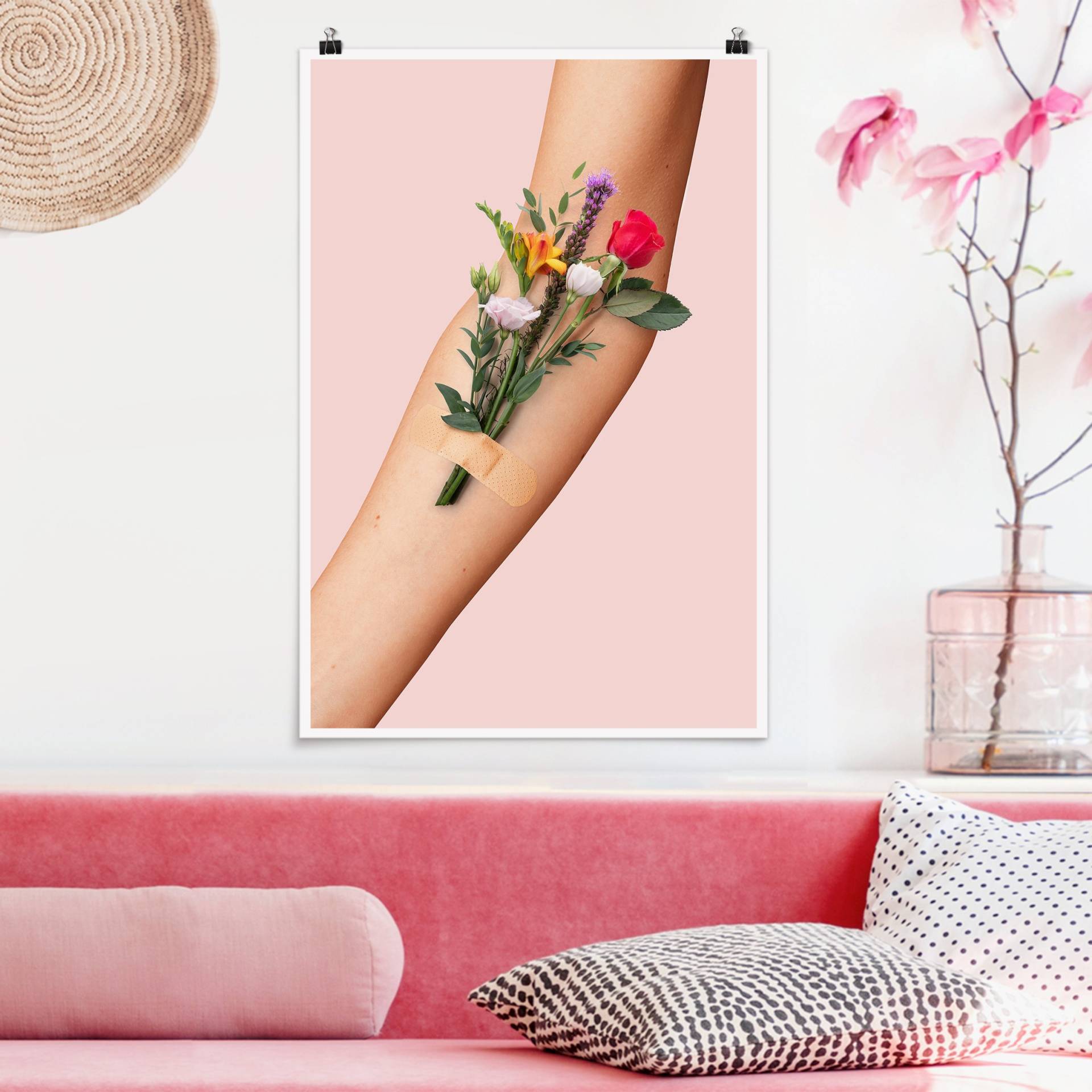 Poster Arm mit Blumen