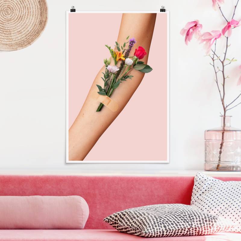 Poster Arm mit Blumen