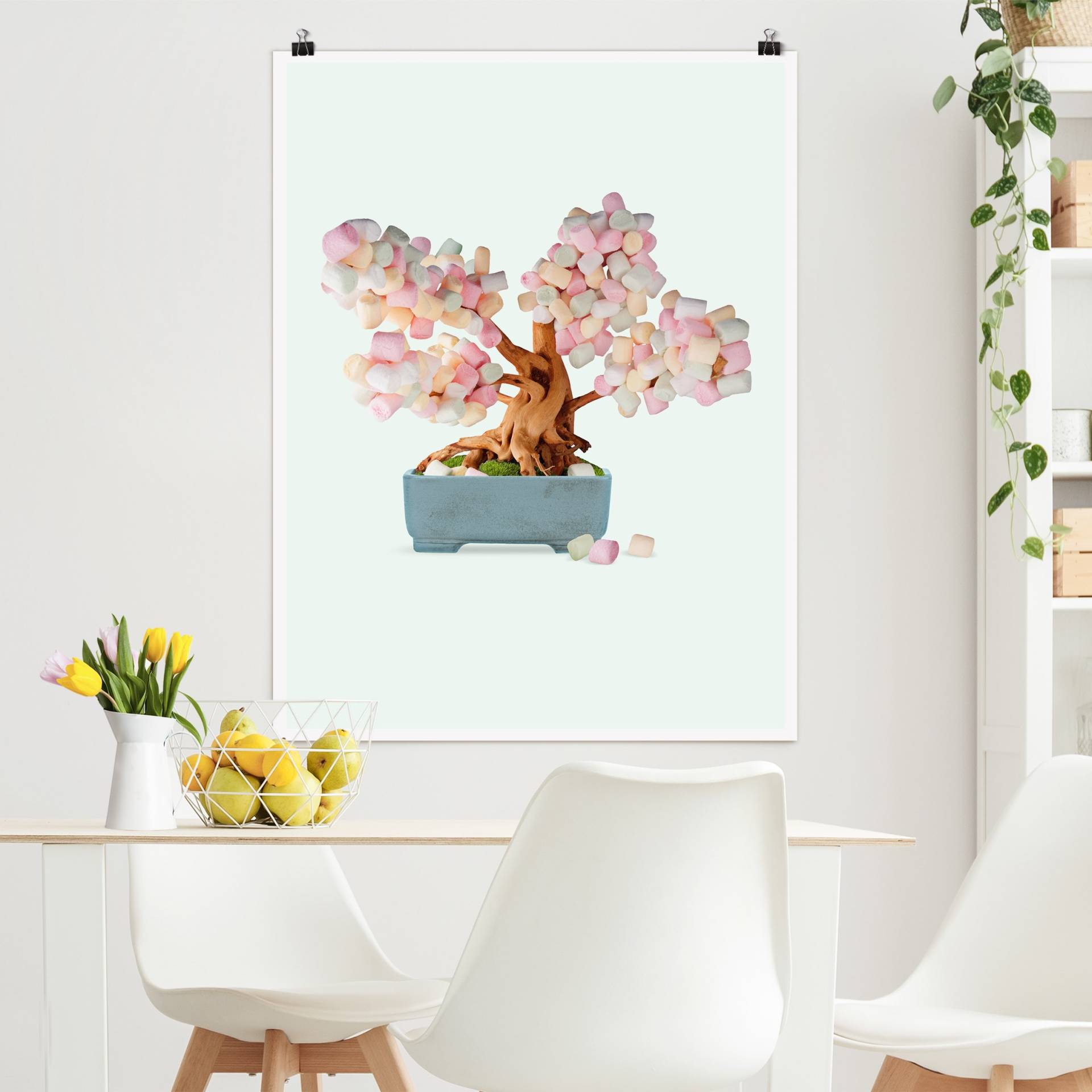 Poster Bonsai mit Marshmallows