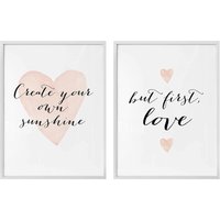 Wall-Art Poster "Confetti and Cream Love is everything", (Set, 2 St.) von Wall-Art