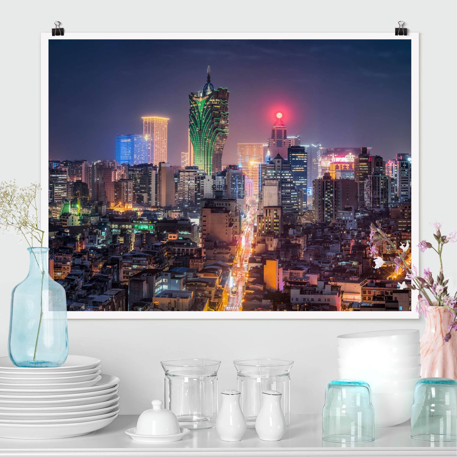 Poster Nachtlichter von Macau