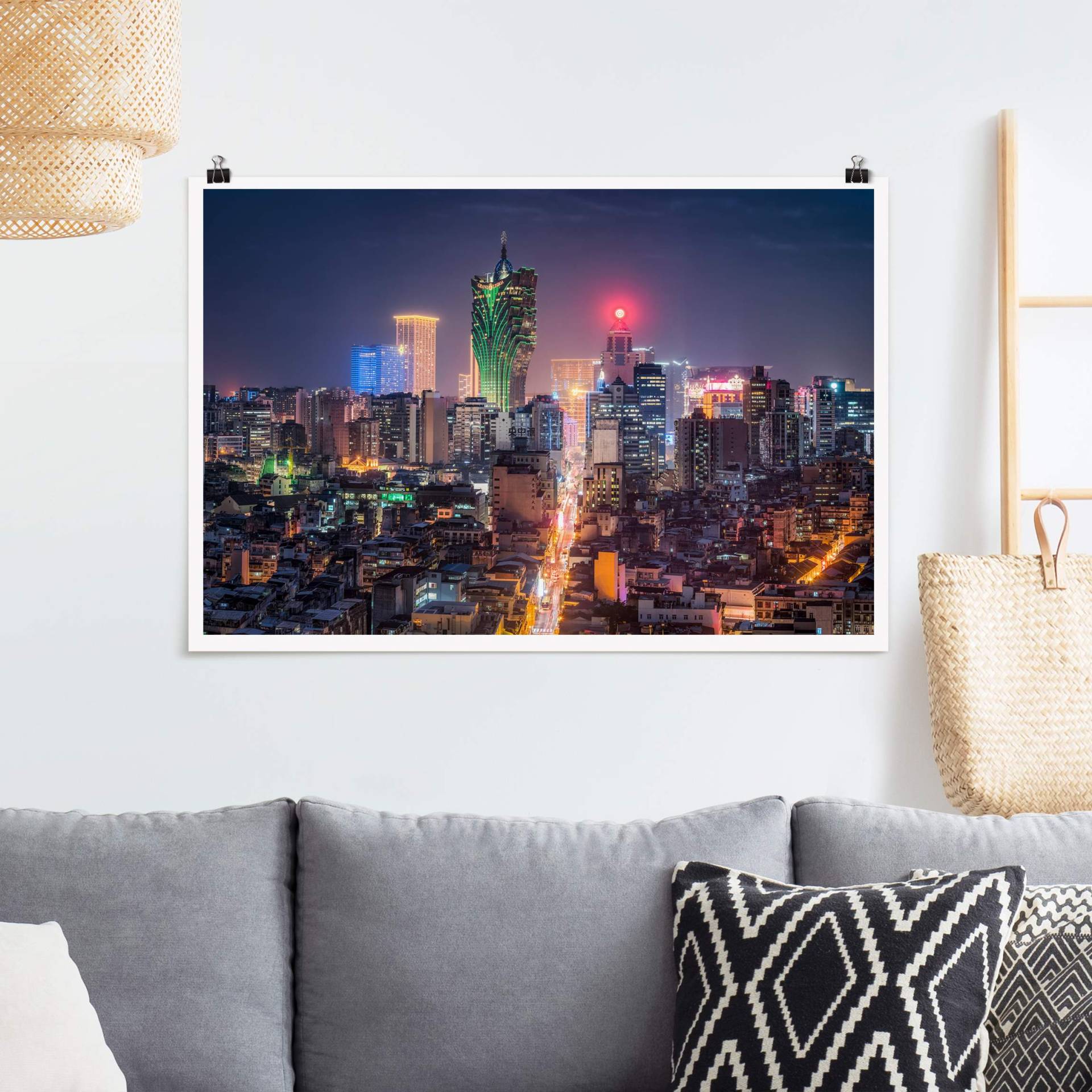 Poster Nachtlichter von Macau