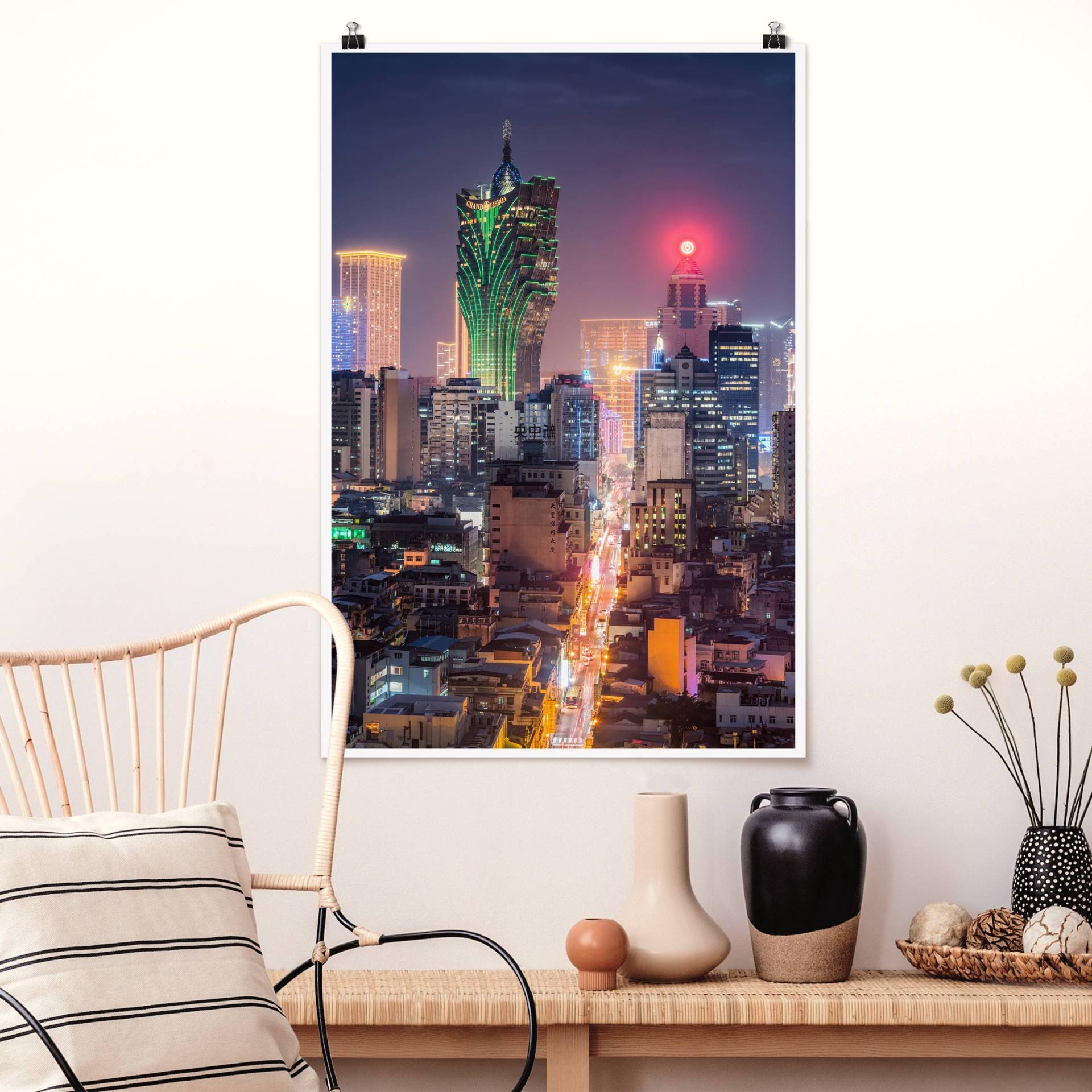 Poster Nachtlichter von Macau