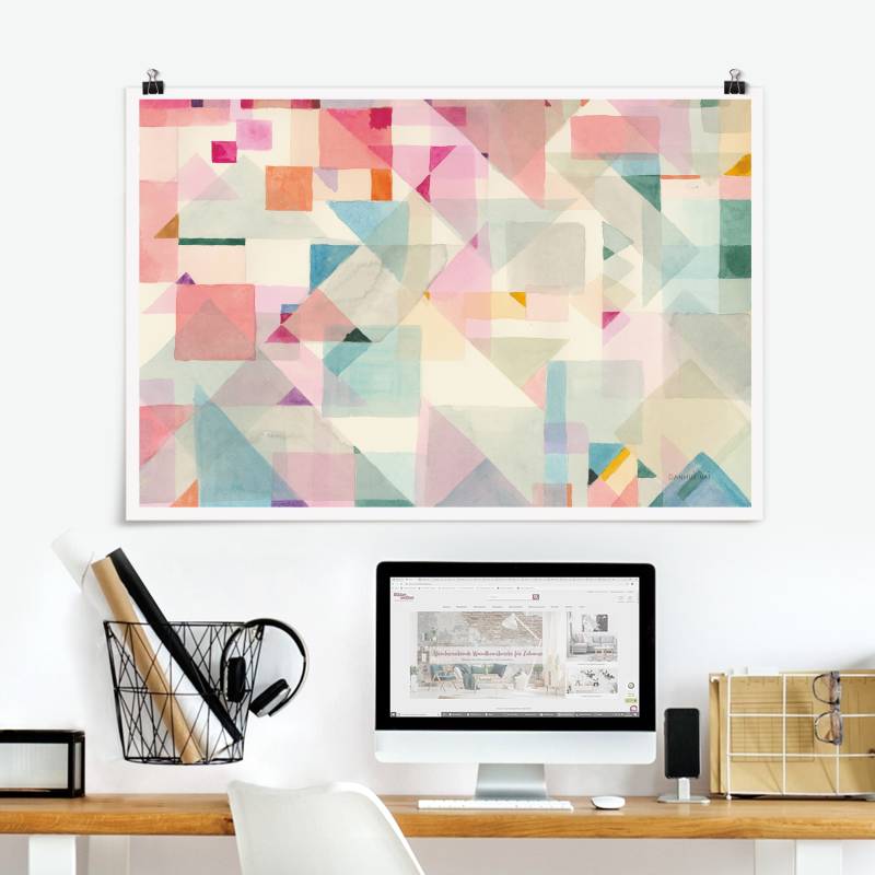 Poster Pastellfarbene Dreiecke