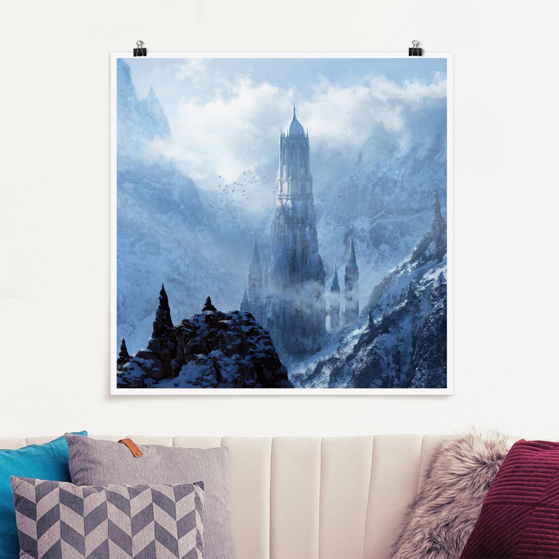 Poster Phantastisches Schloss im Schnee