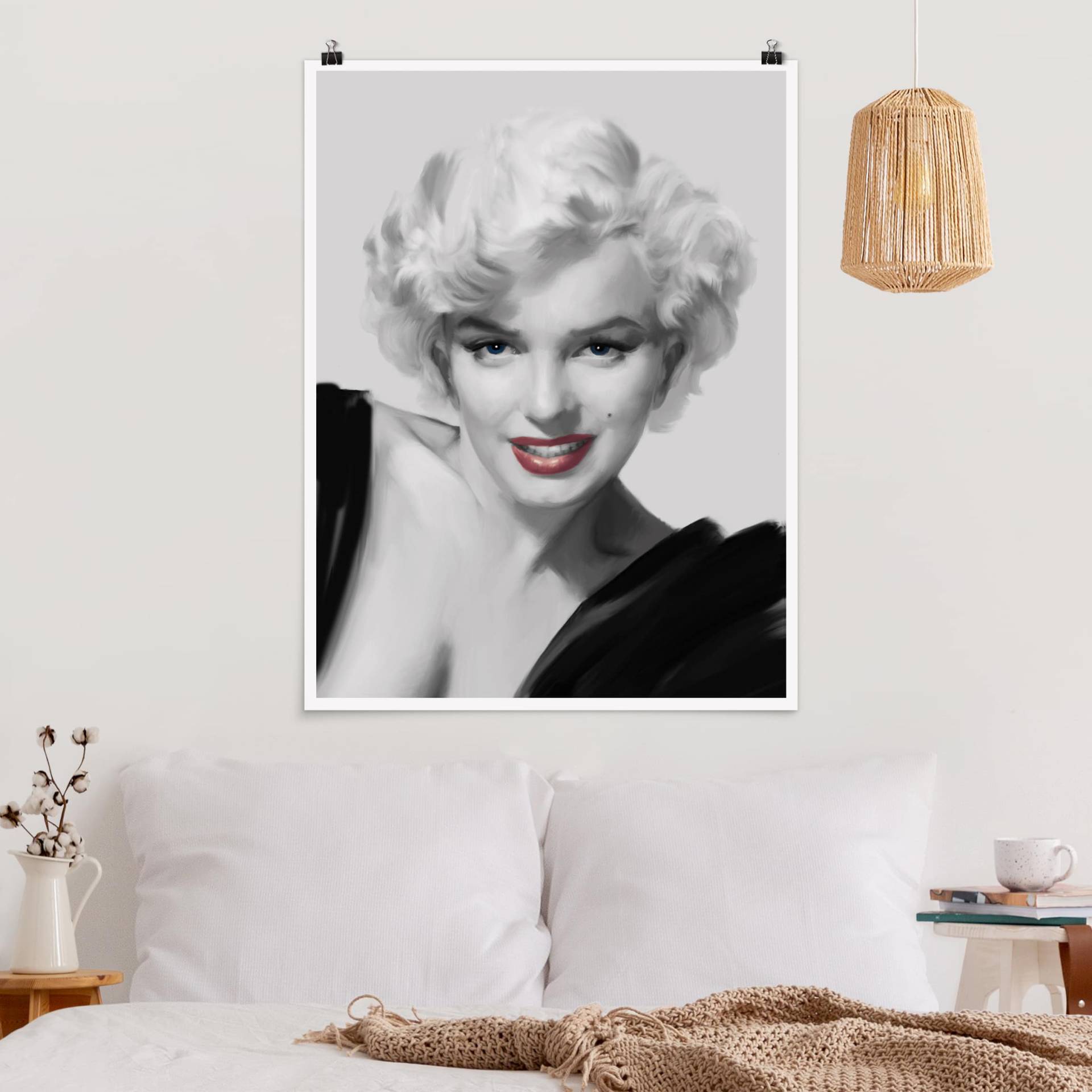 Poster - Hochformat Marilyn auf Sofa