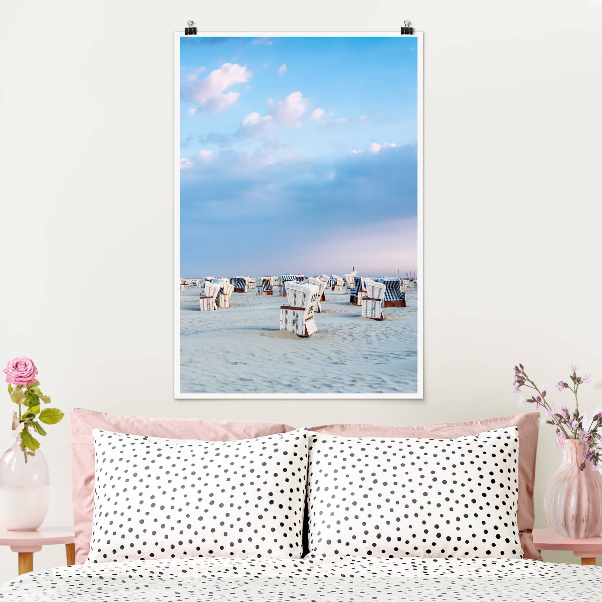 Poster Strandkörbe an der Nordsee