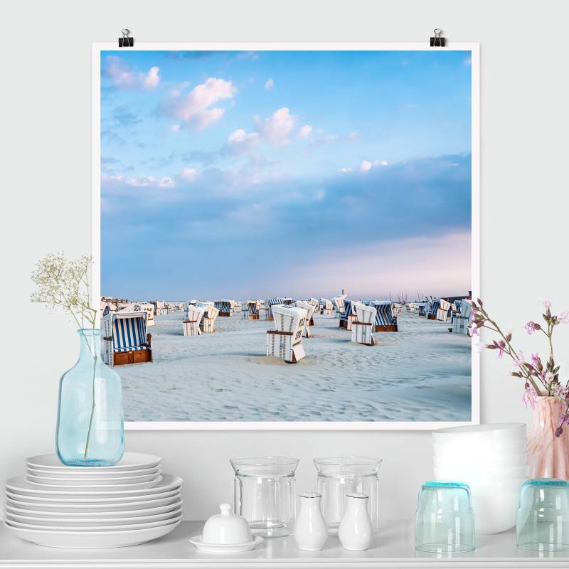 Poster Strandkörbe an der Nordsee