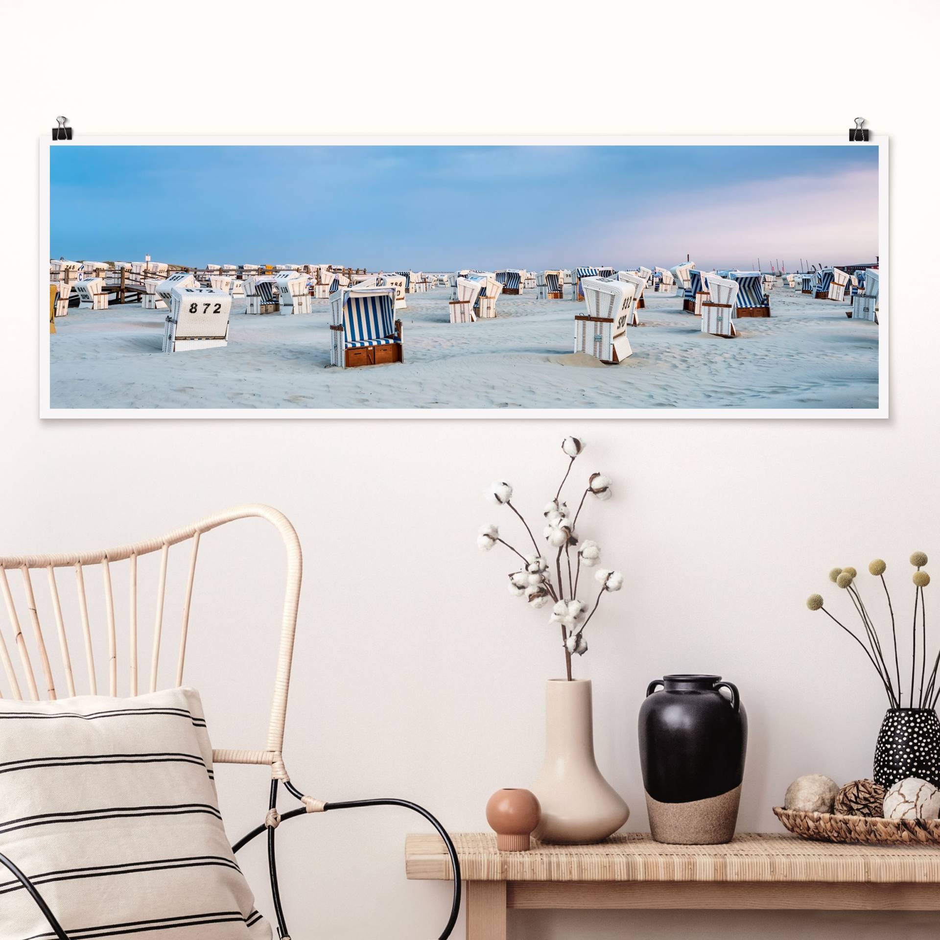 Poster Strandkörbe an der Nordsee