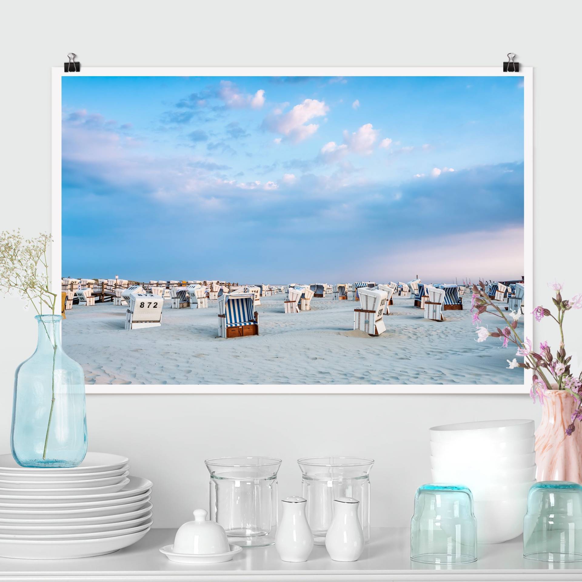 Poster Strandkörbe an der Nordsee
