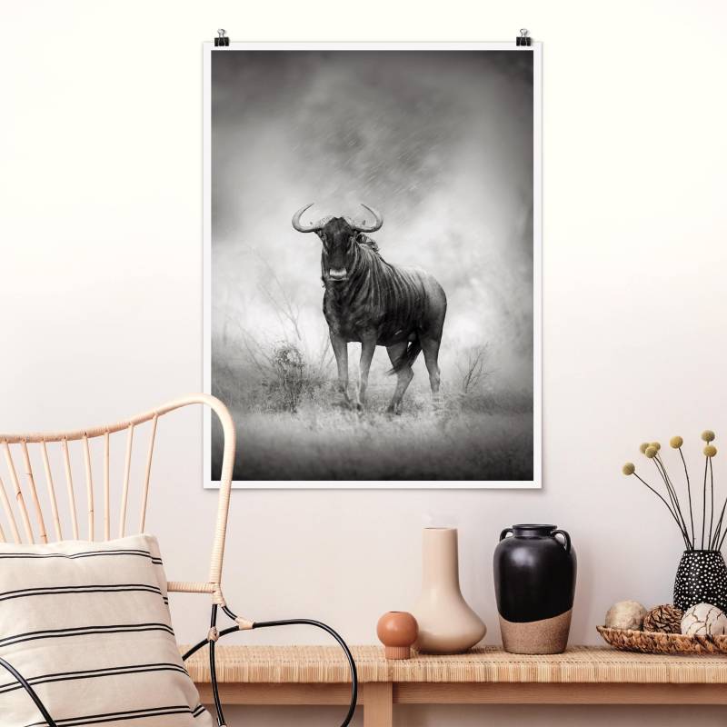 Poster - Hochformat Staring Wildebeest