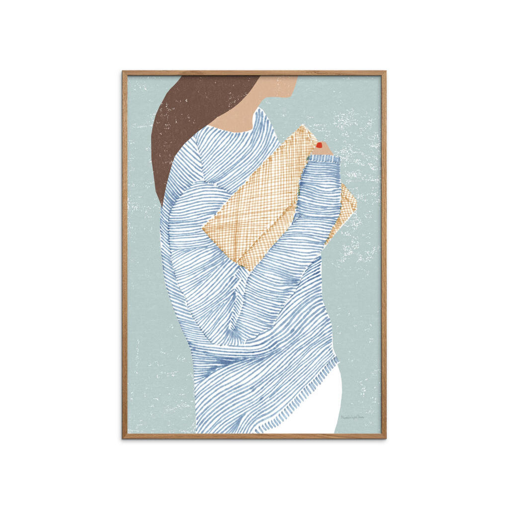 Poster&Frame POSTER Blau, Eiche