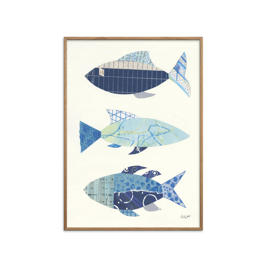 Poster&Frame POSTER Blau, Eiche