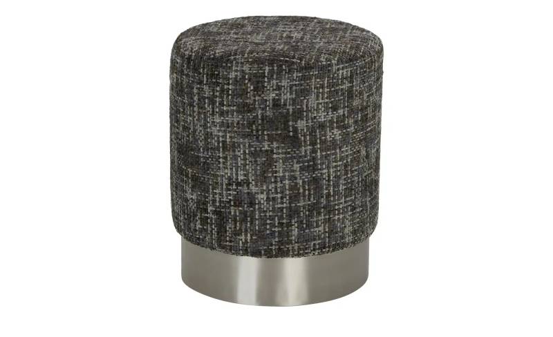 Pouf  Märta ¦ grau ¦ Maße (cm): H: 47  Ø: 39 Polstermöbel > Hocker > Sitzpouf - Höffner