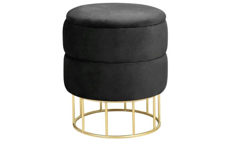Pouf mit Stauraum  ¦ schwarz ¦ Maße (cm): B: 37 H: 42  Ø: 37.0 Polstermöbel > Hocker - Möbel Kraft
