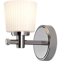 Premium Badlampe POLI mit LED IP44 Chrom Weiß Riffelglas von ELSTEAD