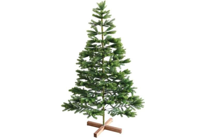 Premium Kunst Weihnachtsbaum grün mit Holzständer 180 cm Äste klappbar
