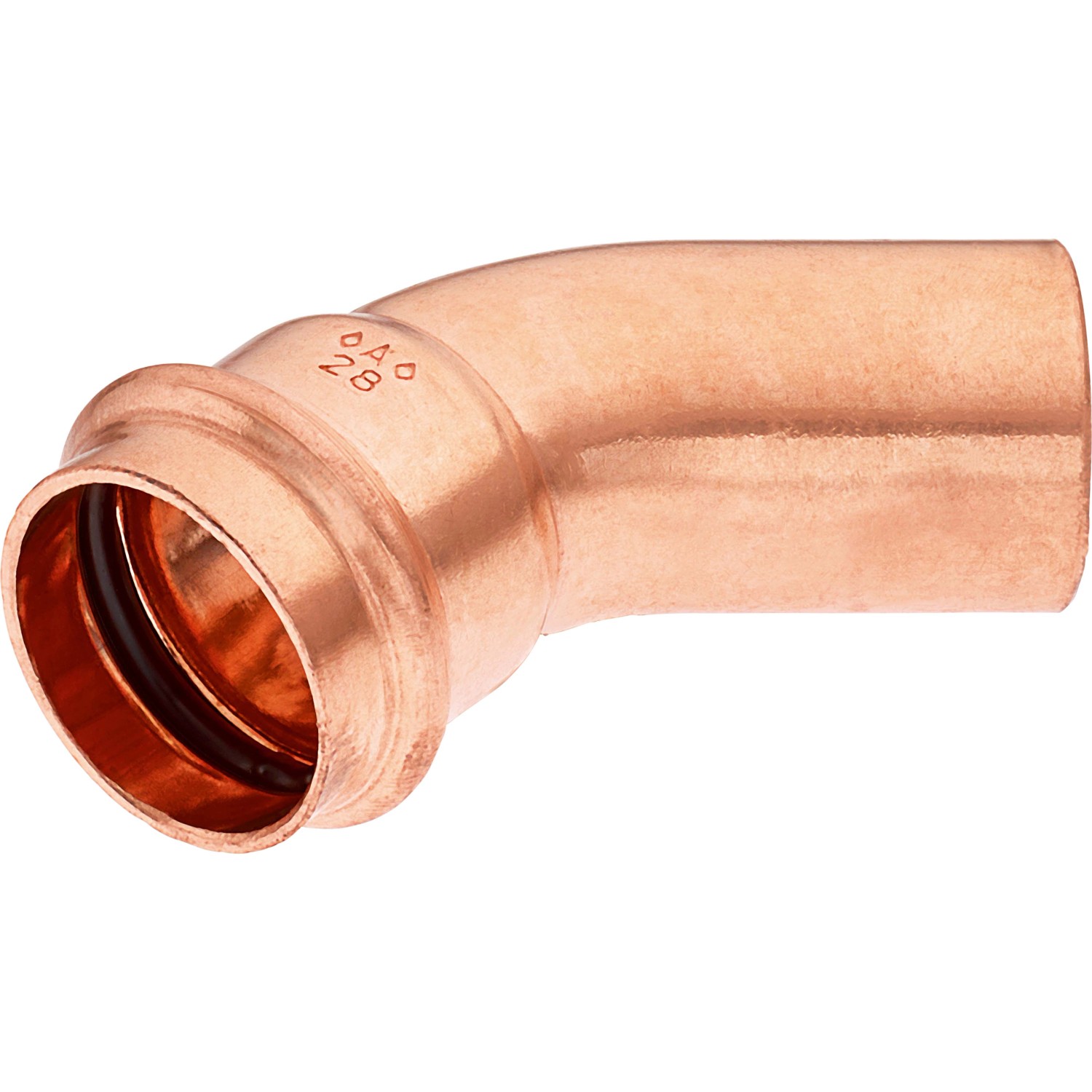 Press-Bogen Ø 28 mm x Ø 28 mm Kupfer 45 Grad Press-Bogen Ø 28 mm x Ø 28 mm Kupfer 45 Grad von -