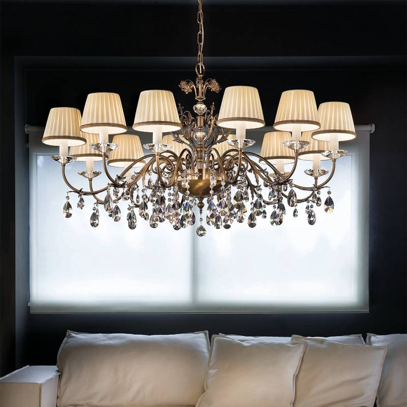 Primadonna 12 Kronleuchter, 12-flammig, Ø: 120 cm, Gold brüniert