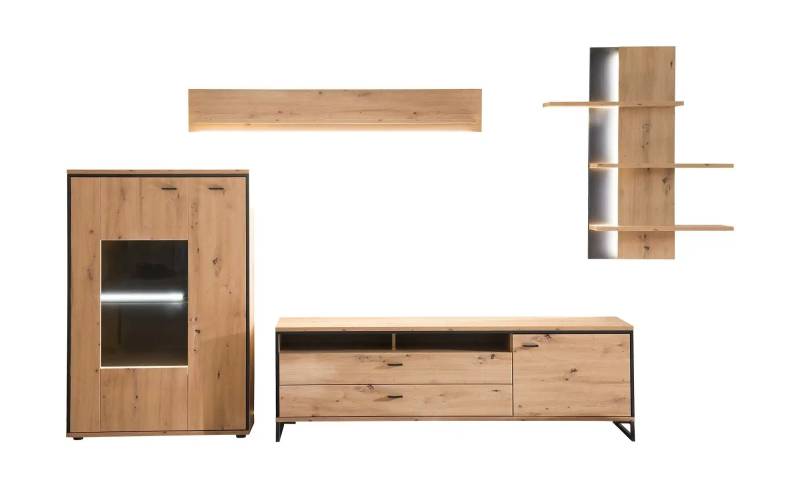 Primo Wohnkombination  Argon ¦ holzfarben ¦ Maße (cm): B: 337 H: 210 T: 50.0 Kommoden & Sideboards > Wohnwände - Möbel Kraft