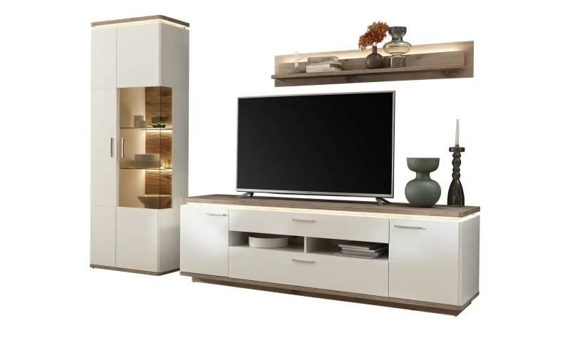 Primo Wohnkombination  Parez ¦ weiß ¦ Maße (cm): B: 285 H: 208 T: 50.0 Kommoden & Sideboards > Wohnwände - Möbel Kraft