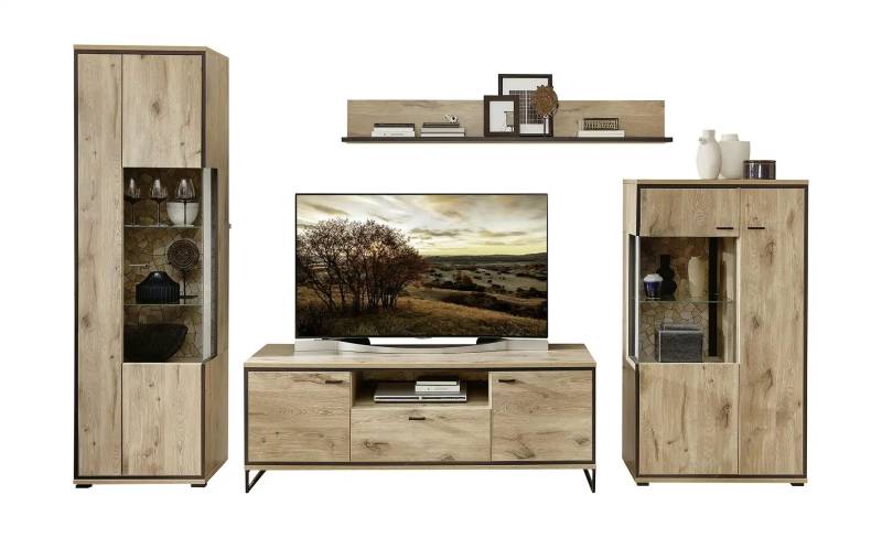 Primo Wohnkombination  Ruben ¦ holzfarben ¦ Maße (cm): B: 330 H: 205 T: 49.0 Kommoden & Sideboards > Wohnwände - Möbel Kraft