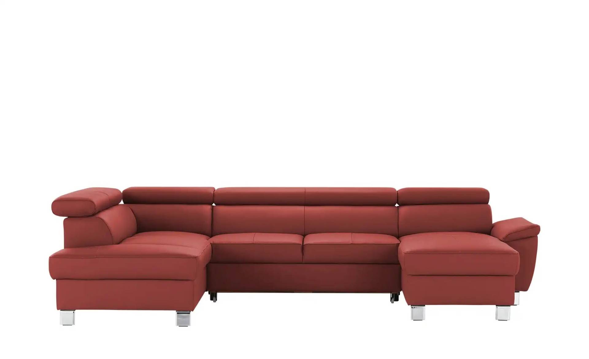 Primo Wohnlandschaft aus Echtleder ¦ rot ¦ Maße (cm): B: 315 H: 90 T: 208 Polstermöbel > Sofas > Ledersofas - Möbel Kraft