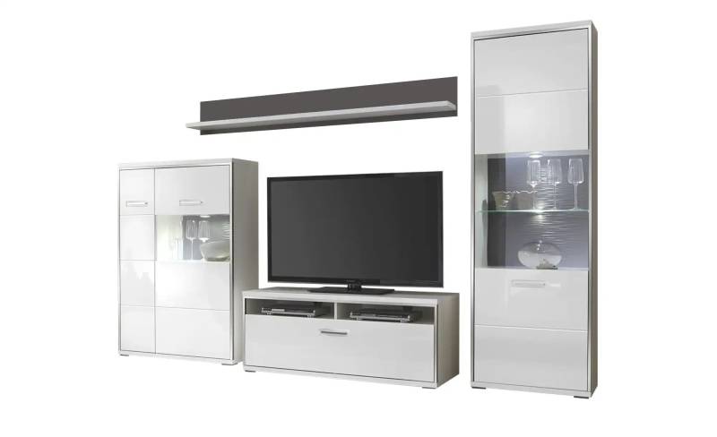 Primo Wohnwand   Setto ¦ weiß ¦ Maße (cm): B: 282 H: 201 T: 52.0 Kommoden & Sideboards > Wohnwände - Möbel Kraft