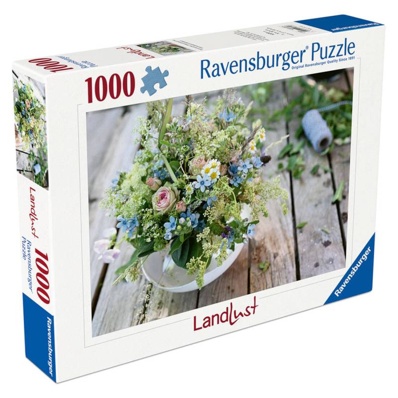 Puzzle Sommerlicher Wiesenstrauß mit himmelblauem Südstern" (1000 Teile)"
