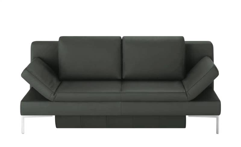 Schlafsofa mit Sitz- und Rückenfläche aus Echtleder Kenny ¦ grau ¦ Maße (cm): B: 204 H: 88 T: 91.0 Polstermöbel > Sofas > Einzelsofas - Höffner