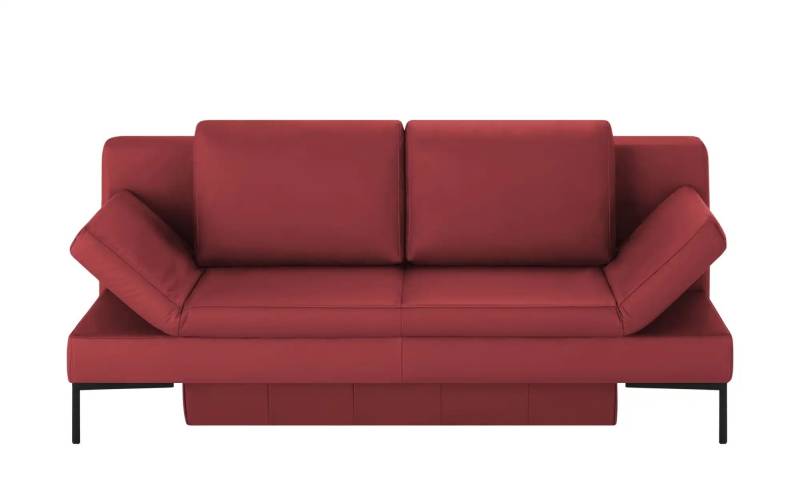 Schlafsofa mit Sitz- und Rückenfläche aus Echtleder Kenny ¦ rot ¦ Maße (cm): B: 204 H: 88 T: 91.0 Polstermöbel > Sofas > Einzelsofas - Höffner