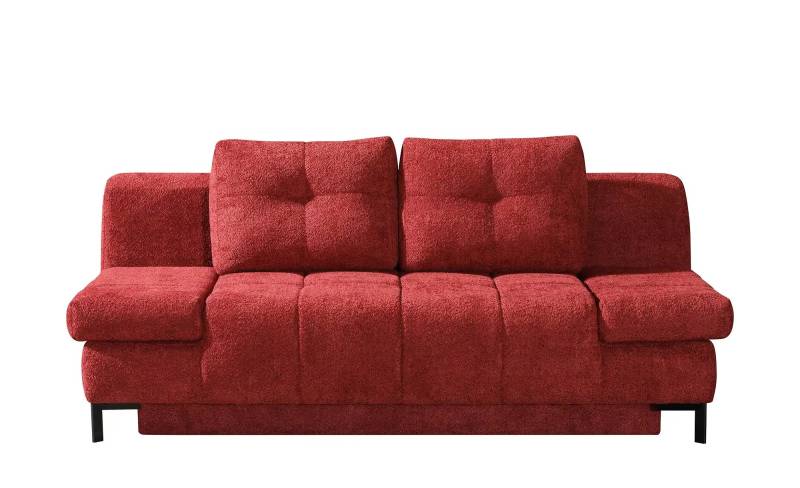 Querschläfer  aus Bouclé  Sammy ¦ rot ¦ Maße (cm): B: 206 H: 98 T: 98.0 Polstermöbel > Sofas > 2-Sitzer - Höffner
