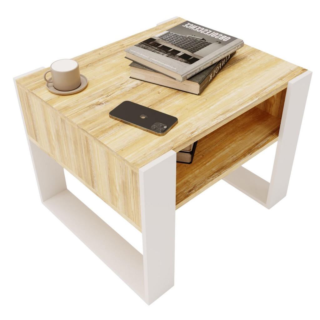 RAUMHIRSCH FURNITURE COUCHTISCH Weiß, Alteiche RAUMHIRSCH FURNITURE COUCHTISCH Weiß, Alteiche
