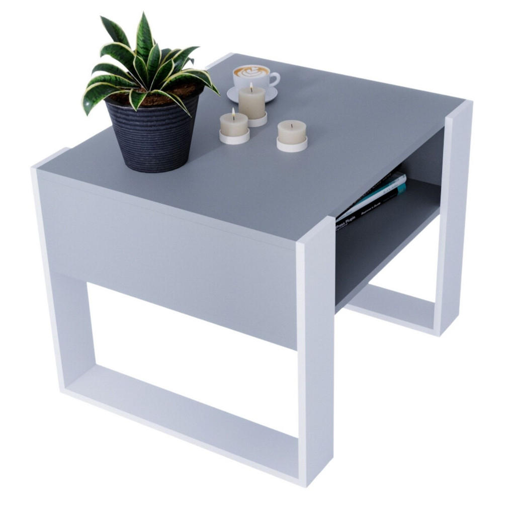 RAUMHIRSCH FURNITURE COUCHTISCH Weiß, Grau RAUMHIRSCH FURNITURE COUCHTISCH Weiß, Grau