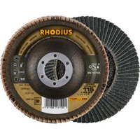 RHODIUS TOPline JUMBO LONGLIFE EXTENDED Fächerschleifscheibe 115 x 22,23 mm K60 von Rhodius