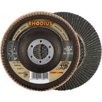 RHODIUS TOPline JUMBO LONGLIFE EXTENDED Fächerschleifscheibe 115 x 22,23 mm K80 von Rhodius