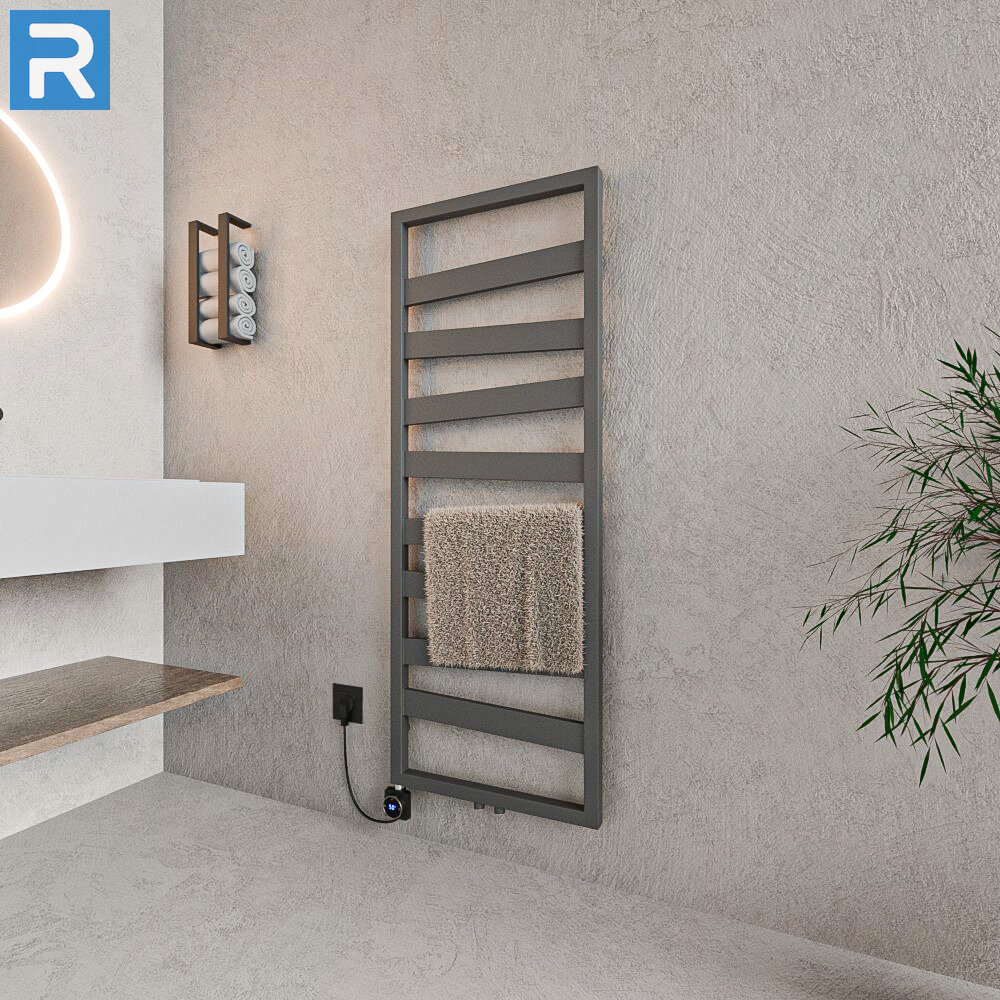 ROTHLER Design Badheizkörper Zigzag-Form Anthrazit 50 x 134 cm in Mischbetrieb ROTHLER Design Badheizkörper Zigzag-Form Anthrazit 50 x 134 cm in Mischbetrieb