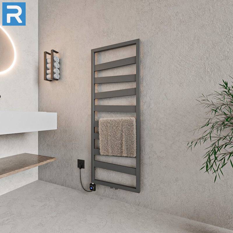 ROTHLER Design Badheizkörper Zigzag-Form Anthrazit 50 x 134 cm in Mischbetrieb